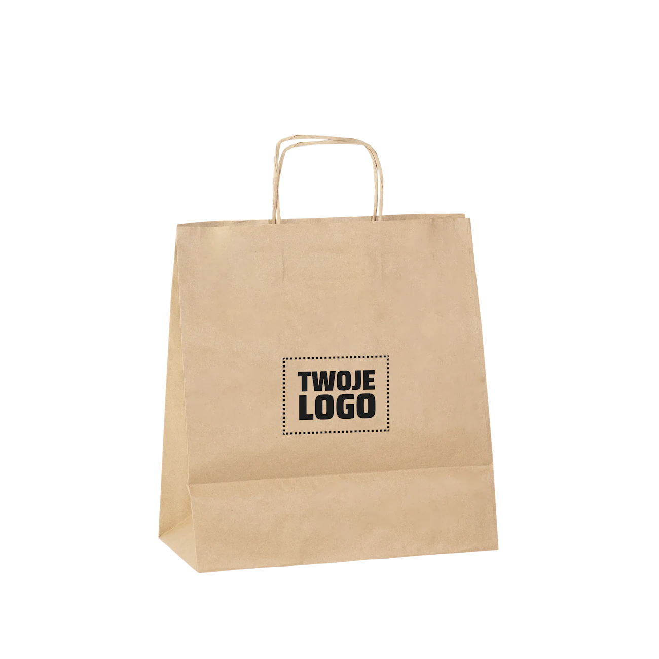 B82 Sac en papier avec poignée imprimée - marron