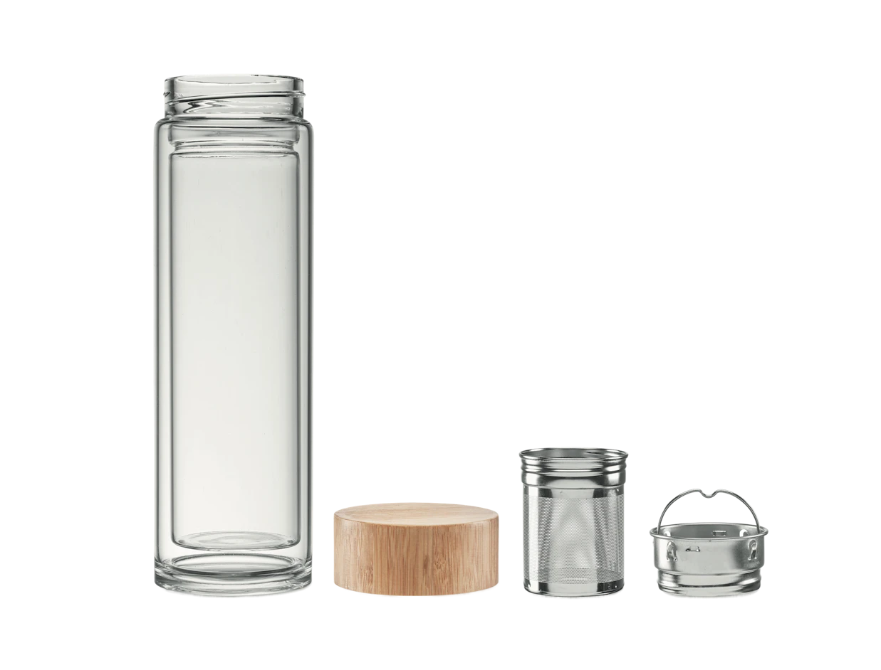Individuelle doppelwandige Glasflasche 400 ml 3
