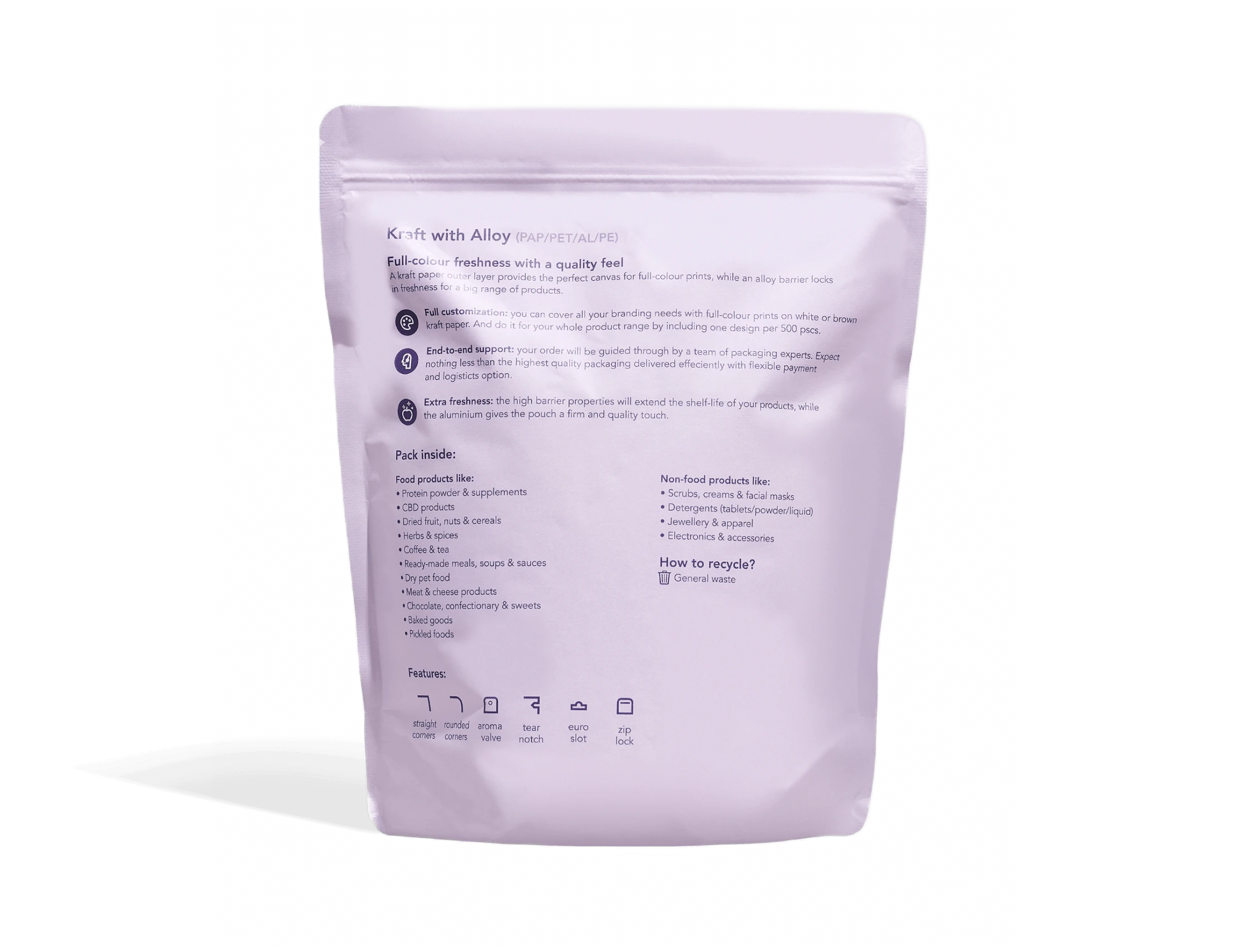 Custom Doypack Pouch with Degassing Valve