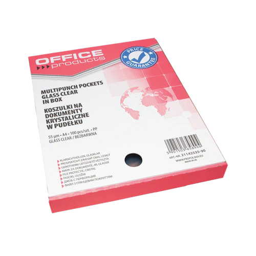 Kieszonki dziurkowane OFFICE PRODUCTS, A4, 100 szt.