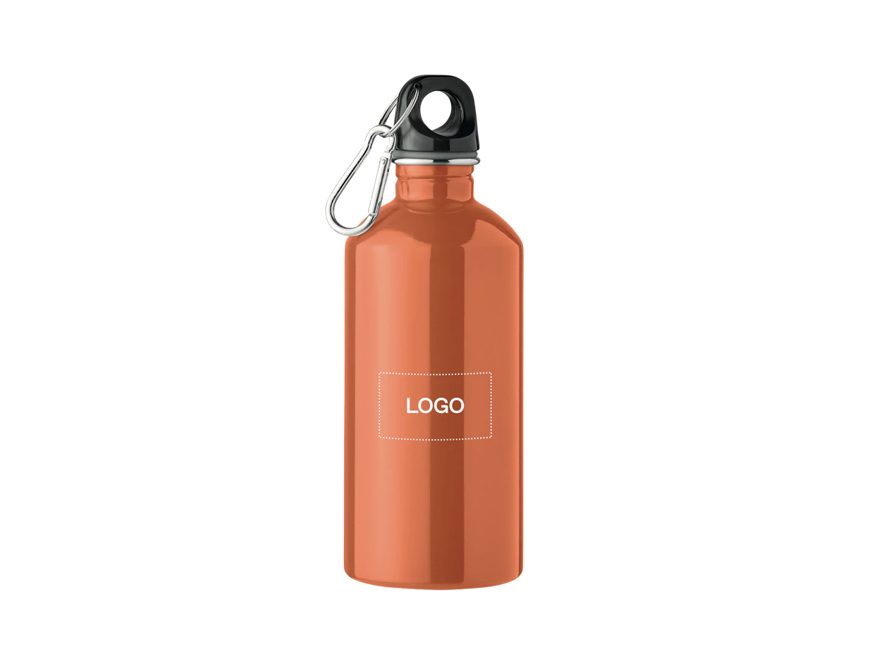 Bouteille simple paroi en acier inoxydable avec mousqueton 500ml personnalisée 1