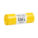 Sacs-poubelle 120 l 70 x 110 cm jaunes en rouleau (25 pcs)