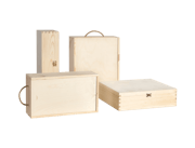 Caja de madera para vino y virutas de lana de madera