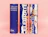 Three tall navy paper cans with bold full-colour prints on a pink background