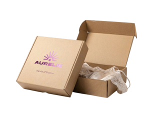 Caja de envío personalizada con estampación en caliente para lencería