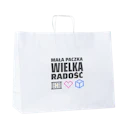 B107 Torba papierowa z uchwytem z nadrukiem - biała