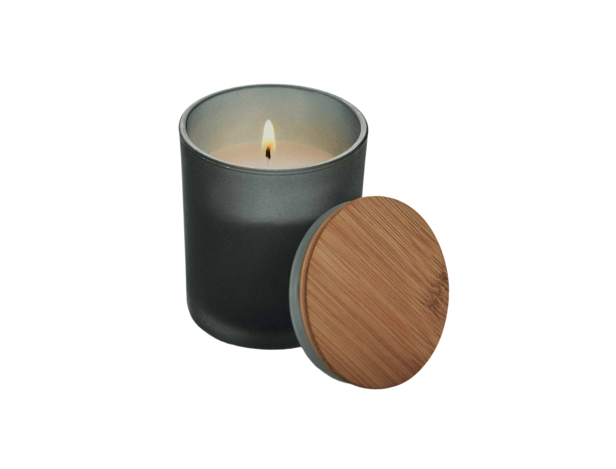 Individuelle Kerze aus pflanzlichem Wachs im mattierten Glas 120 g 2