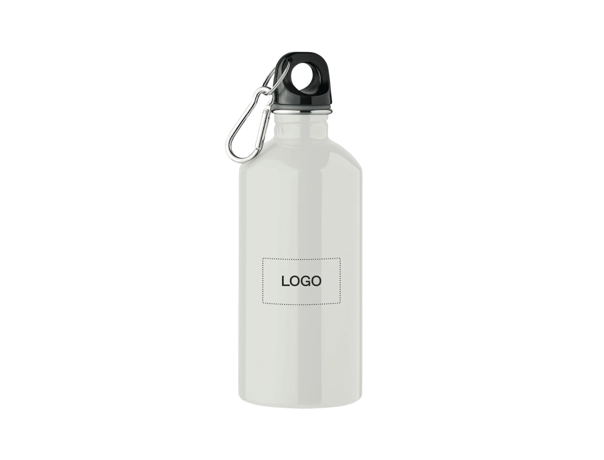 Bottiglia acciaio inox parete singola con moschettone 500ml personalizzata 1