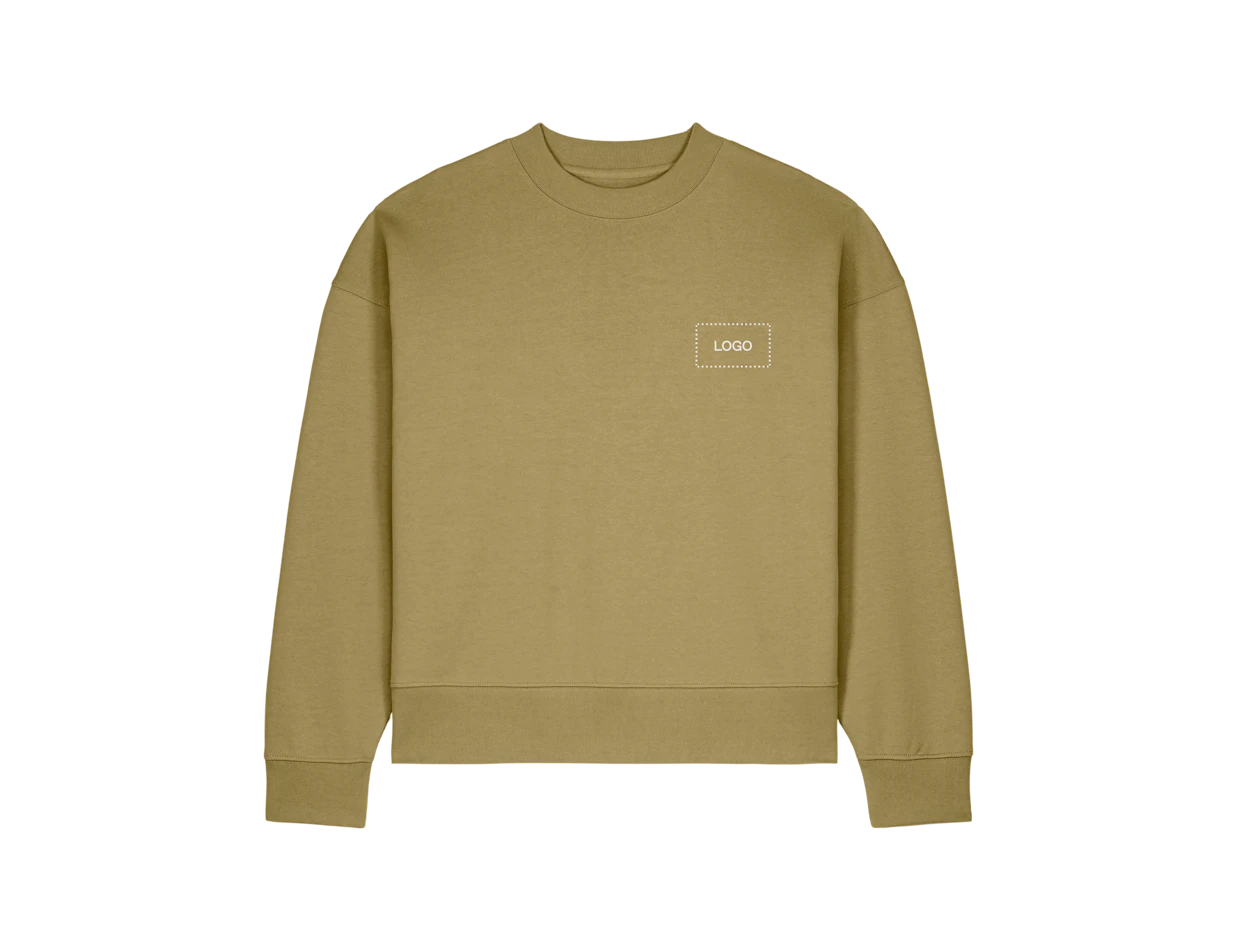 Sweat-shirt sans capuche unisexe en coton épais personnalisé 1