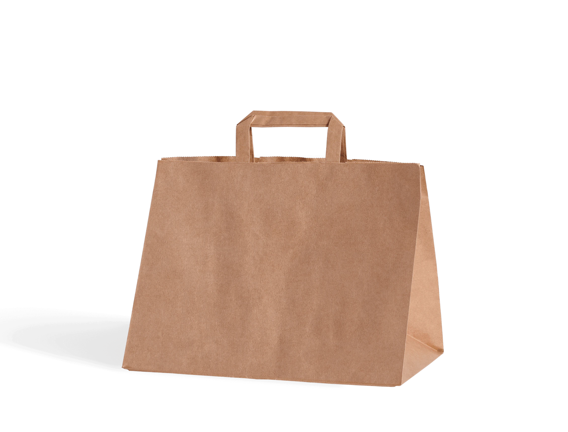 Unbedruckte Papiertasche für Take-away-Essen mit Henkel