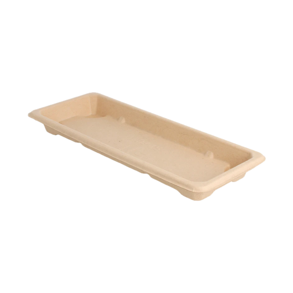 Barquette sushi rectangulaire, canne à sucre, 22x9x2 cm 1