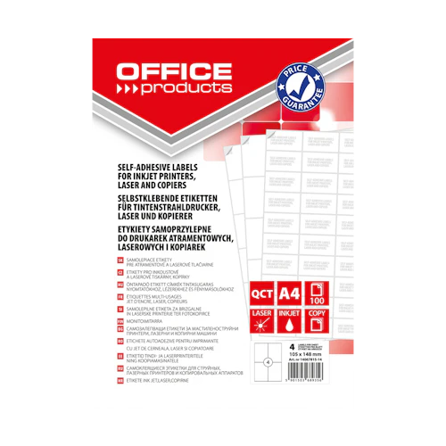 Etykiety samoprzylepne OFFICE PRODUCTS, 105 x 148 mm