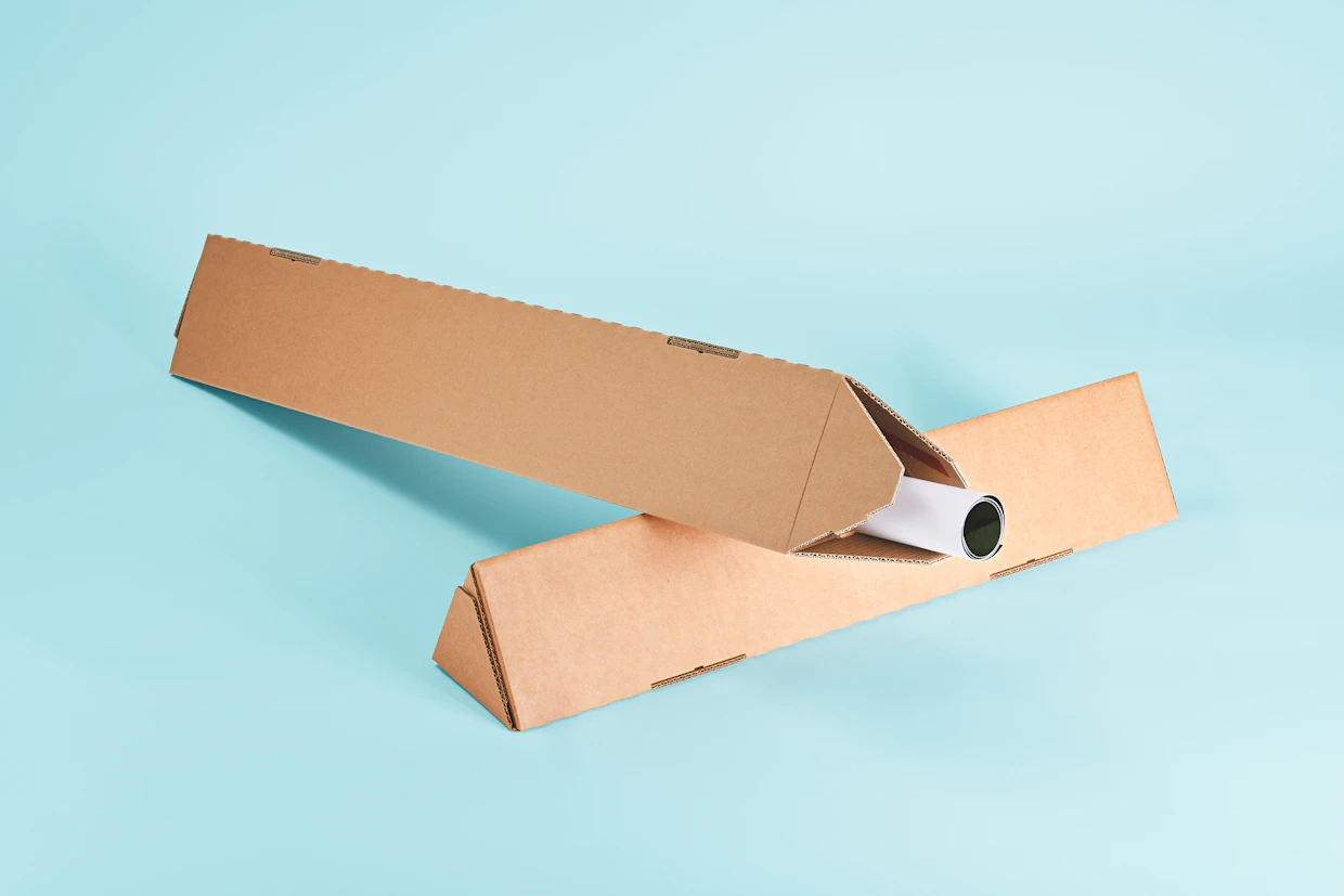 Tube triangulaire en carton vierge 2