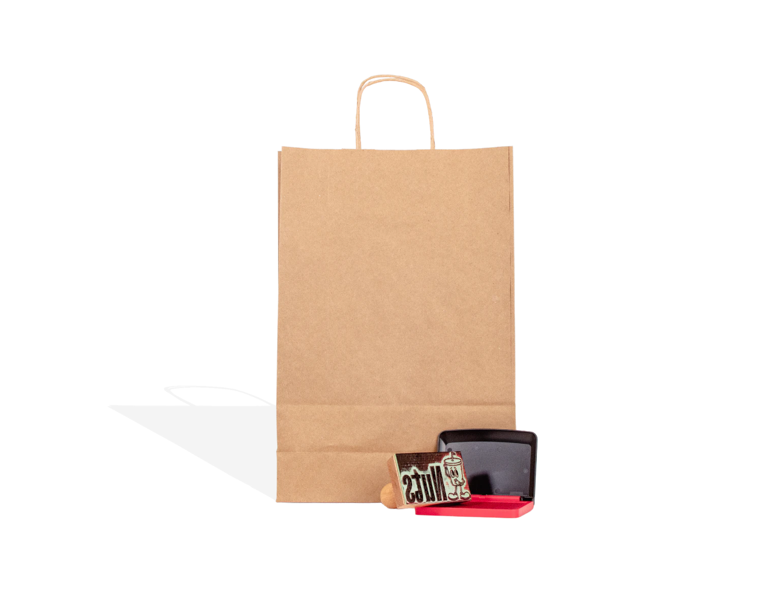Plain Paper Bag with Custom Stamp