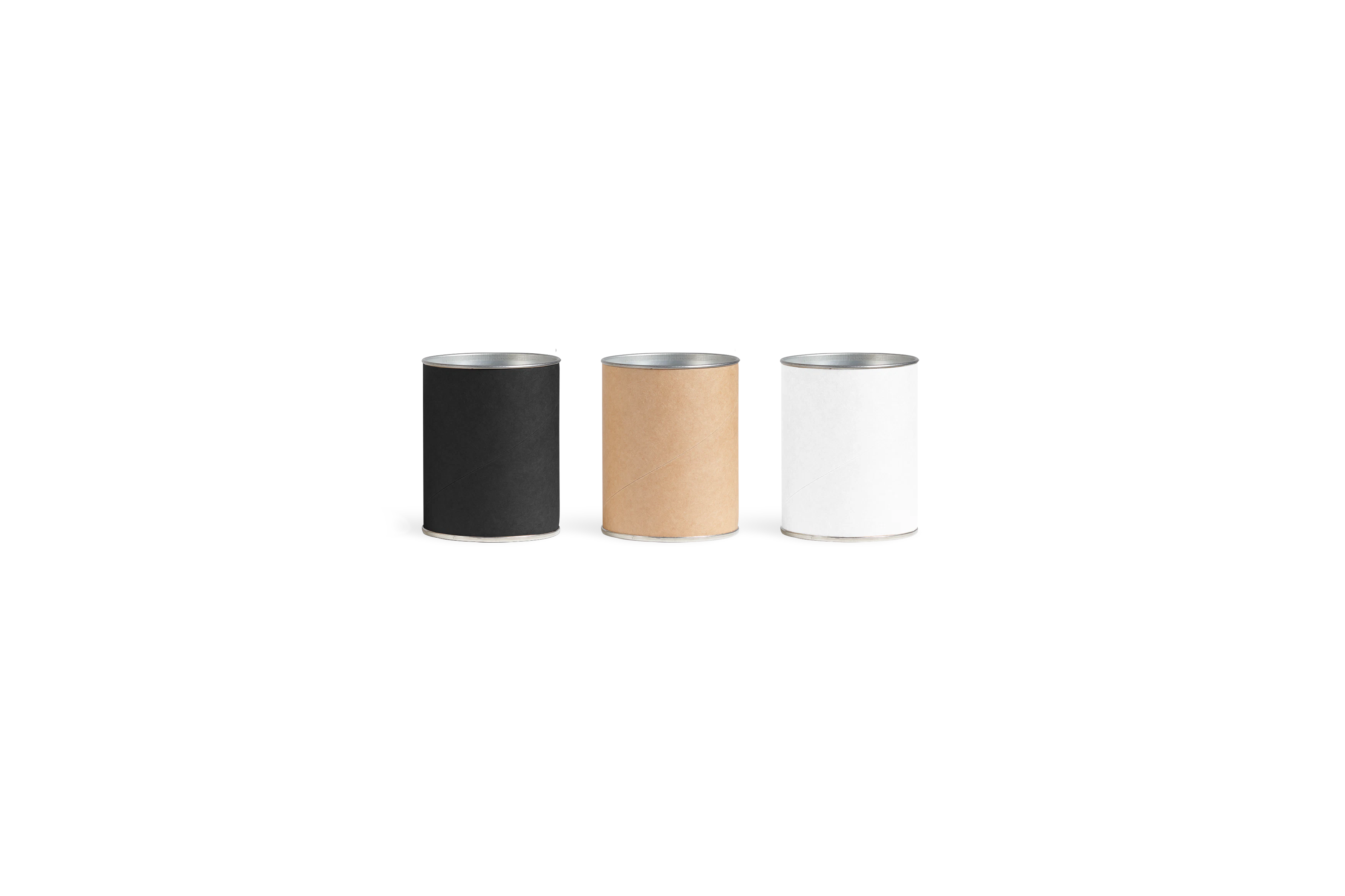 Unbedruckte Karton-Tubenbox mit Metalldeckel