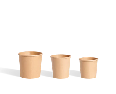 Paper container for soup, brown 350ml, diameter 98 mm