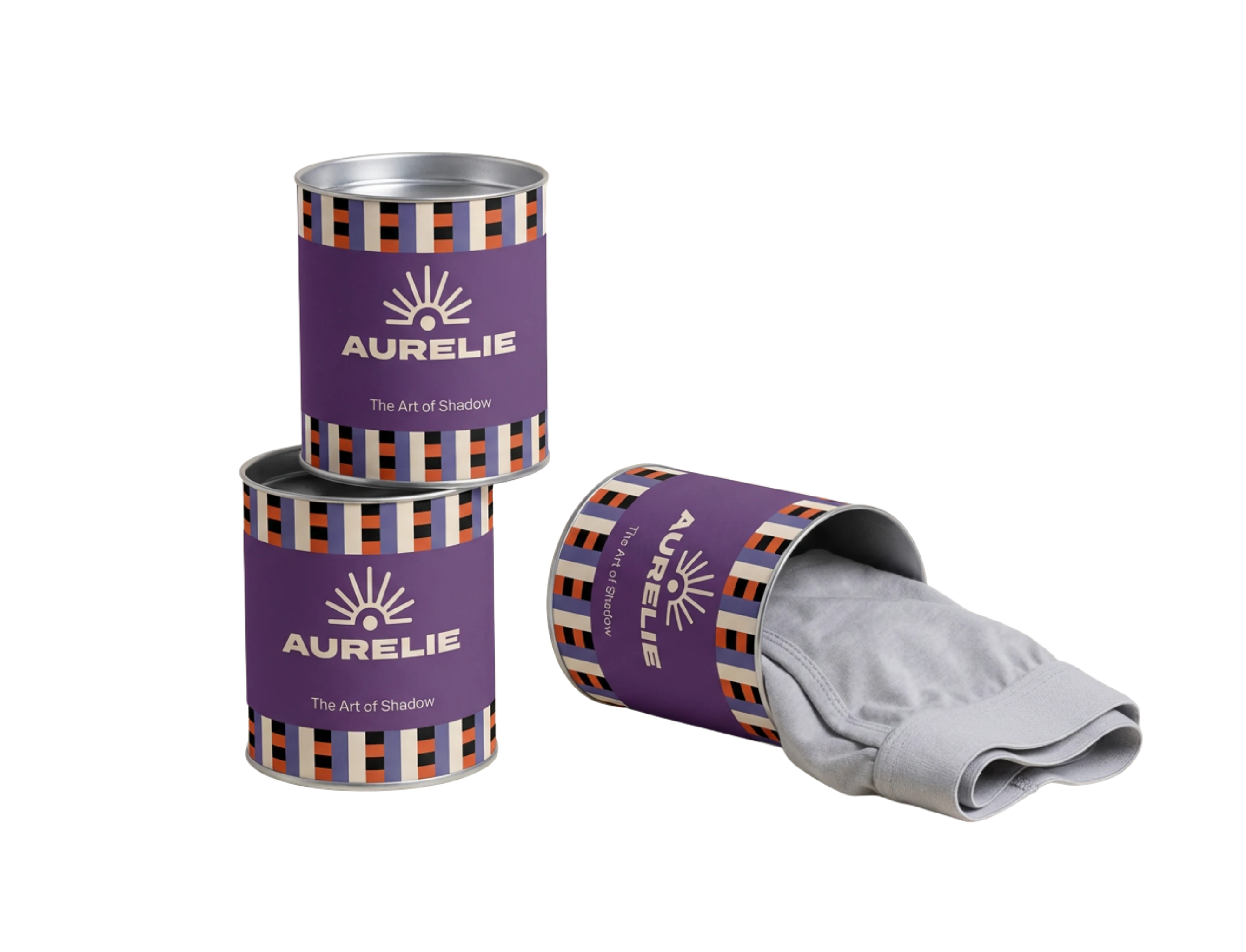 Custom Underwear Cardboard Tube Box with Metal Lid