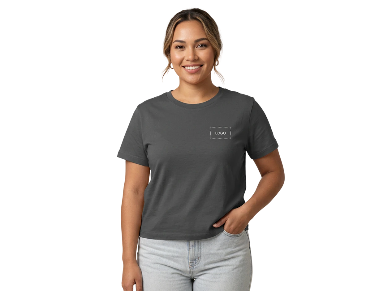 T-shirt femme en coton biologique de poids moyen personnalisé 2