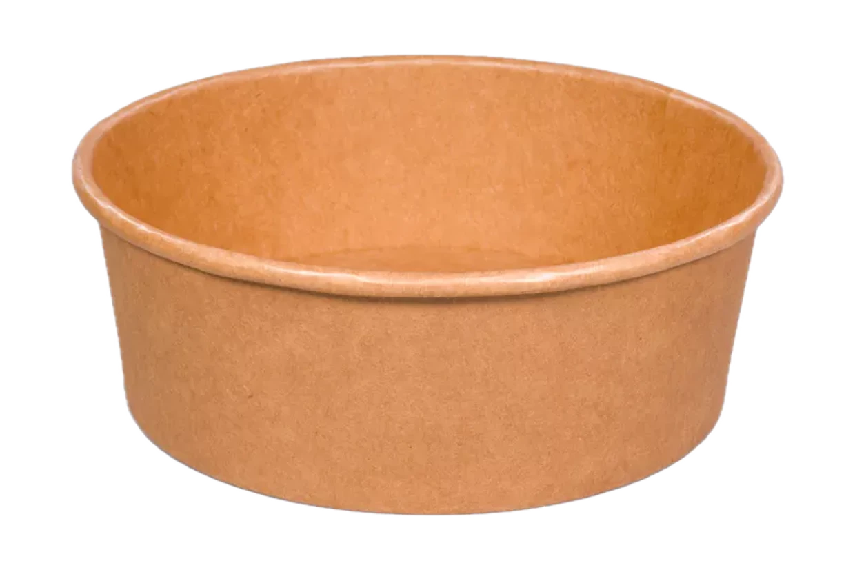 Paper salad container, brown 1000 ml, diameter. 150 mm 1
