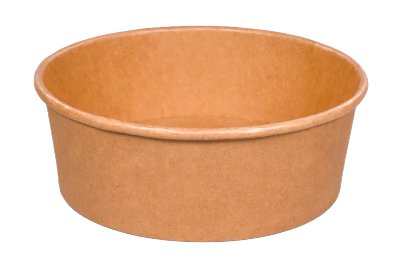 Salatbehälter aus Papier, braun, 1100 ml, Durchmesser 185 mm