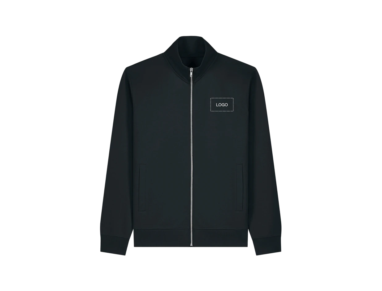 Custom Unisex Organic Cotton Zip Sweatshirt 1