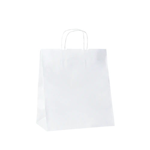 B82 Torba papierowa z uchwytem - biała