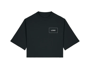 Bedrukt dames zwaar gerecycled katoenen T-shirt