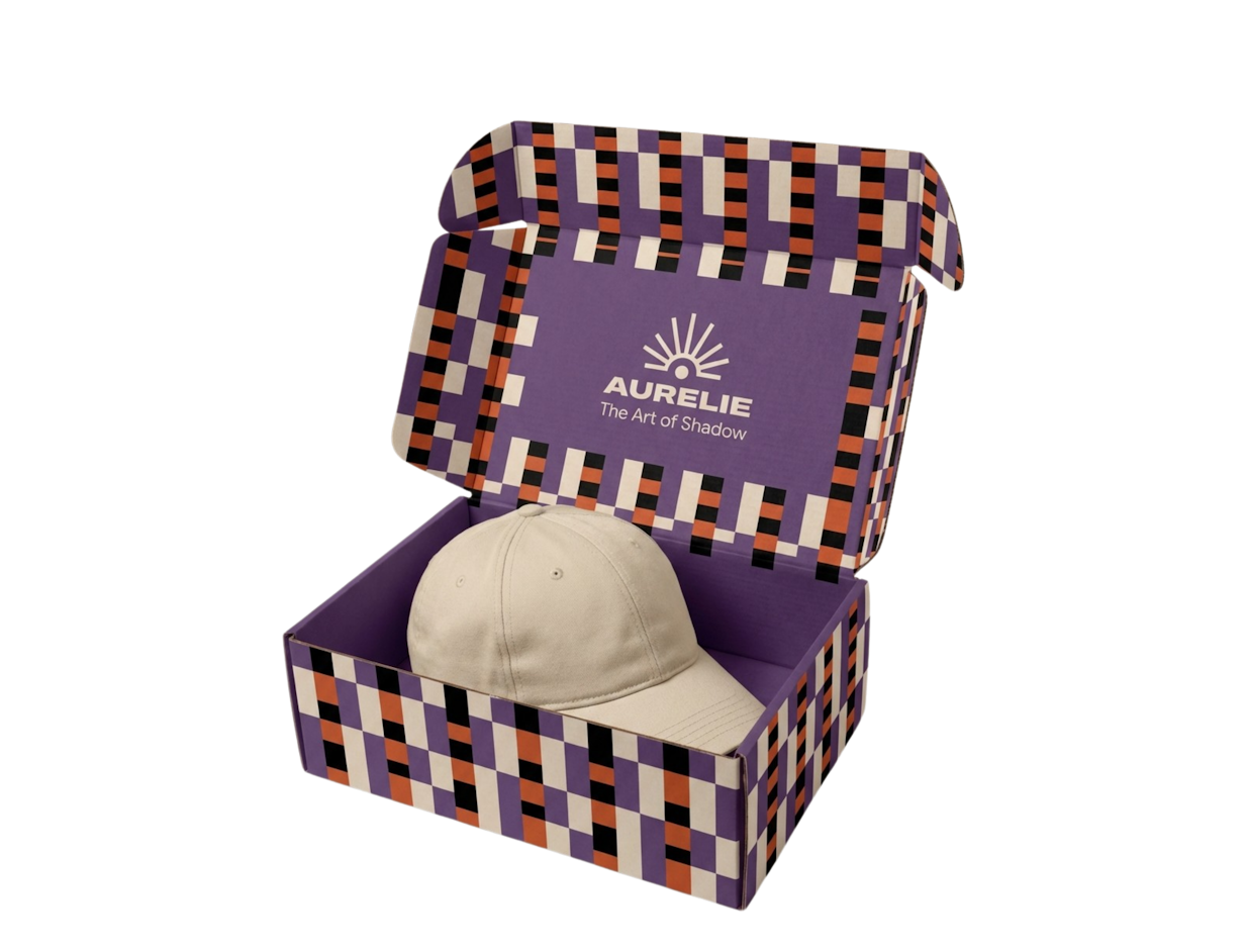 Caja de envío personalizable para gorra 1