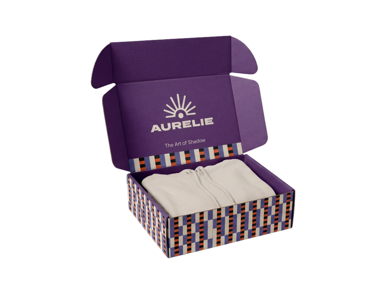 Caja de envío personalizable para sudadera 1