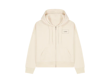 Sweats à capuche zippé femme en coton biologique personnalisé