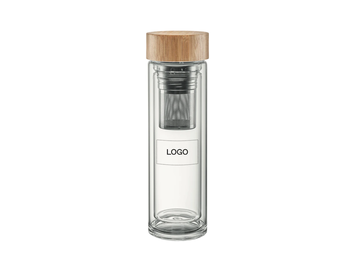 Individuelle doppelwandige Glasflasche 400 ml 2