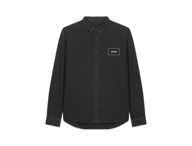 Camicia unisex in cotone biologico pesante con colletto classico personalizzata