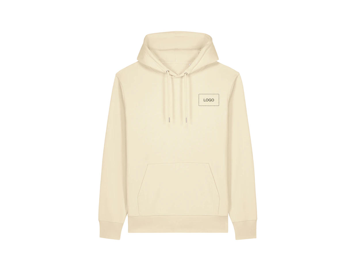 Felpa con cappuccio unisex cotone biologico personalizzata 1