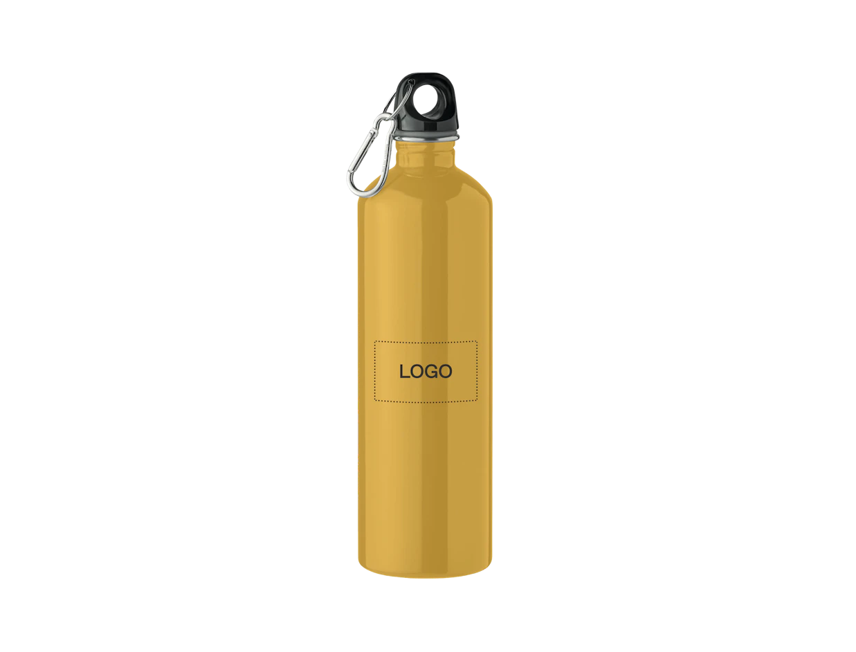 Individuelle einwandige Flasche aus recyceltem Edelstahl 750 ml mit Karabiner 3
