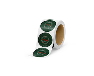 Custom Christmas Round Labels on a Roll