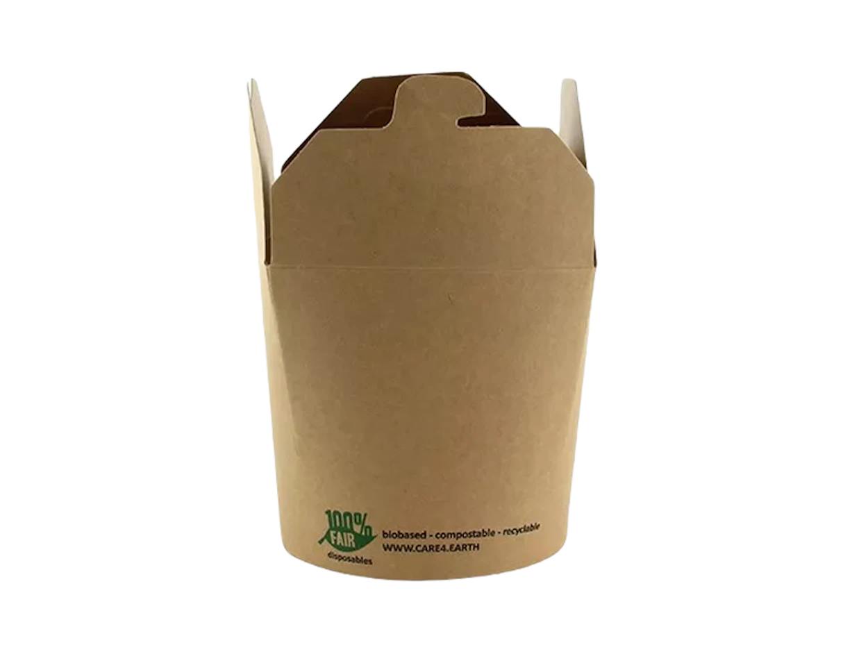 Caja de papel para platos orientales, marrón 760 ml
 1