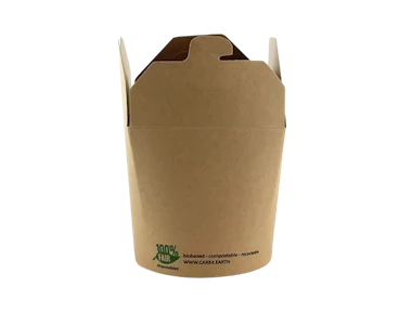Caja de papel para platos orientales, marrón 760 ml