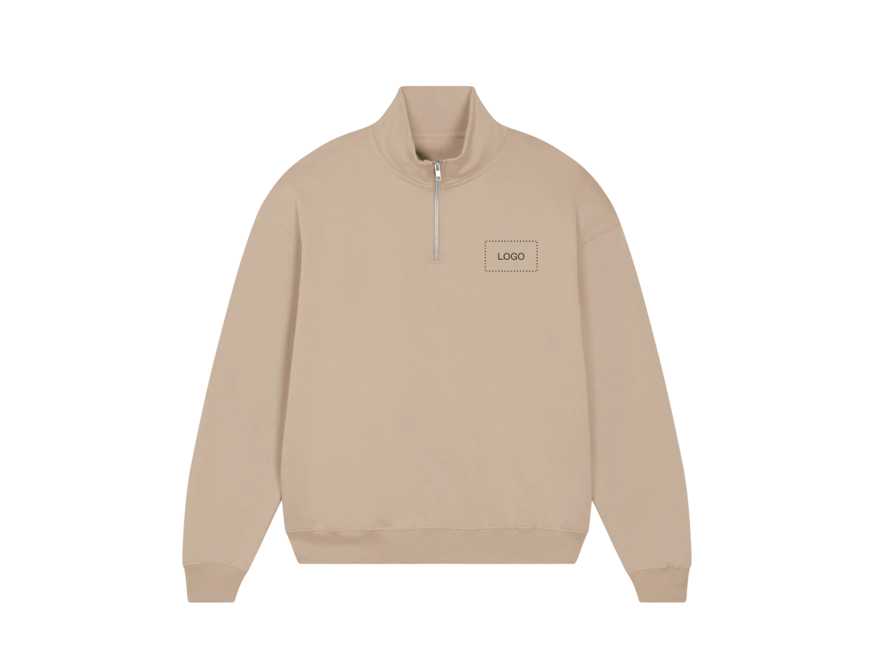 Individuelles Unisex schweres Sweatshirt mit Quarter-Zip 1