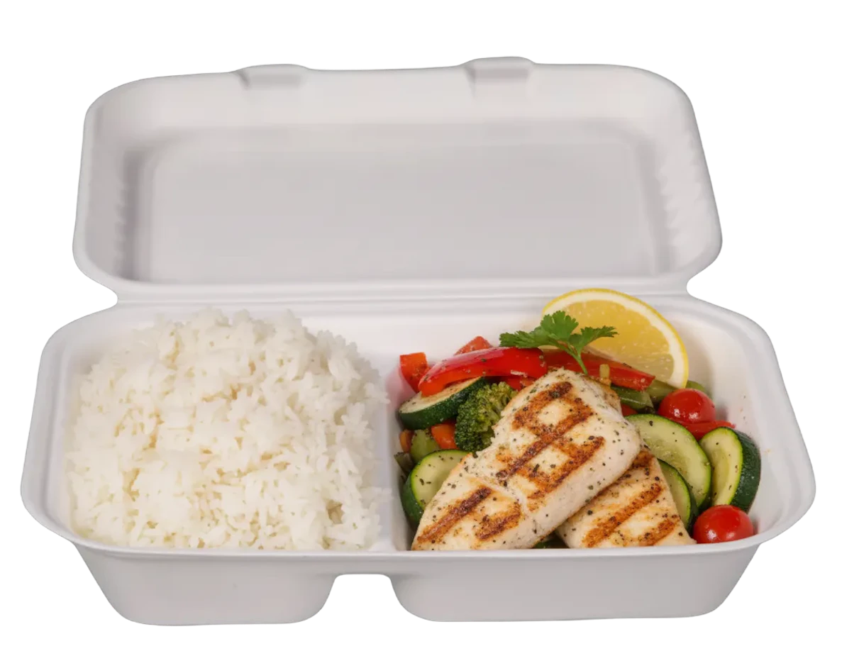 Menubox dos cuerpos pulpa de caña 250x165x65 mm 1