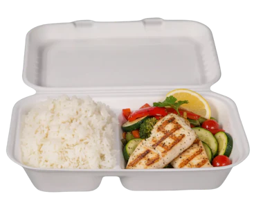 Menubox dos cuerpos pulpa de caña 250x165x65 mm