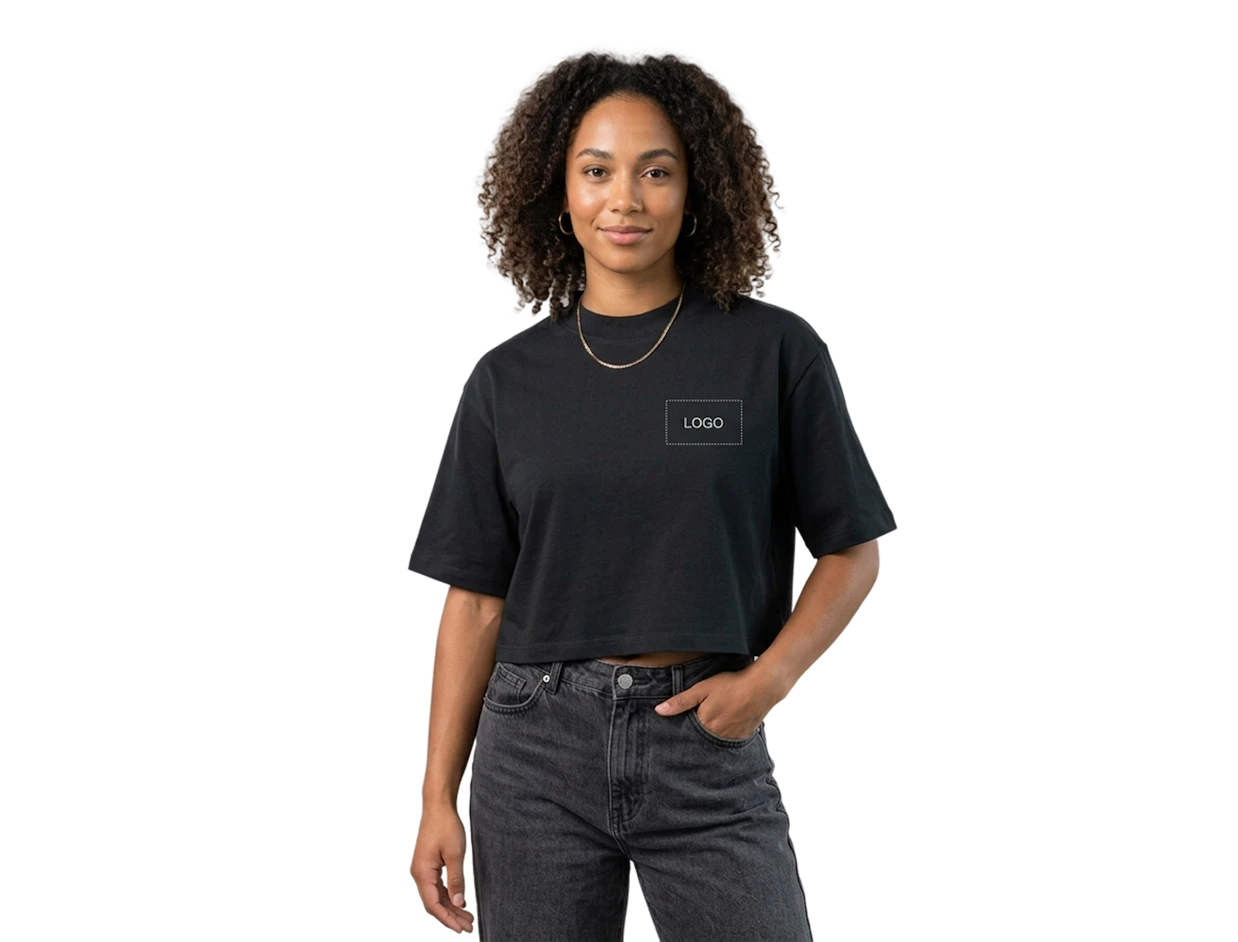 T-shirt femme en coton recyclé épais personnalisé 2