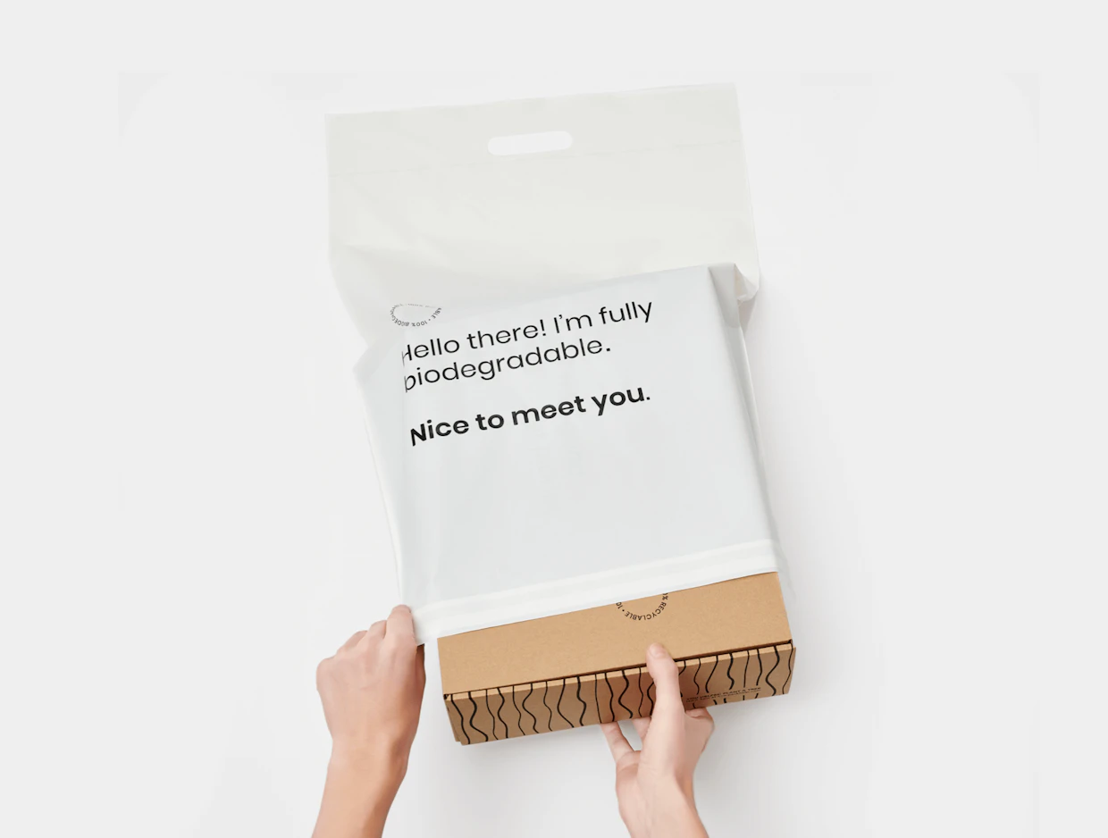 Individueller Biologisch abbaubarer Plastik-Versandbeutel zum Verpacken von Werbeartikeln 8