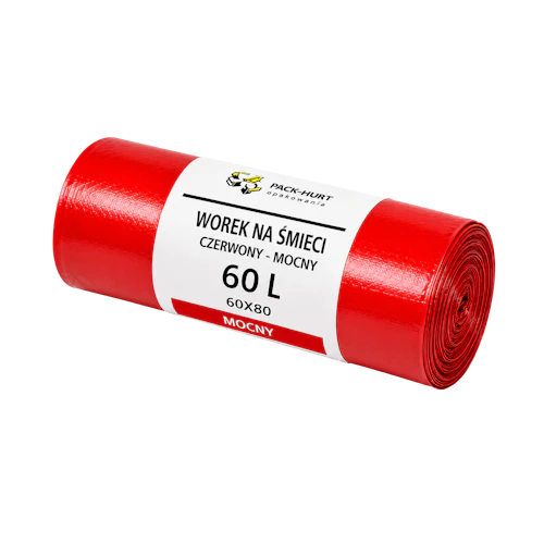 Sacs-poubelle 60 l 60 x 80 cm rouges résistants (50 pcs)