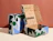 Open eco colour mailer boxes with bold multicolour graphic prints outside and inside
