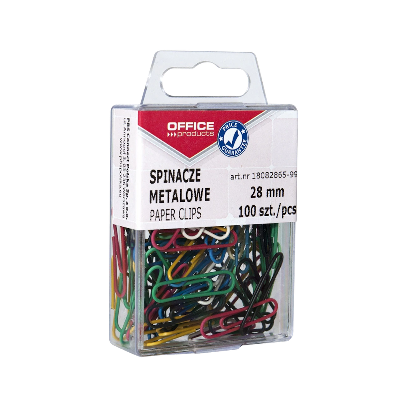 Spinacze biurowe powlekane plastikiem OFFICE PRODUCTS, 28 mm, 100 szt.