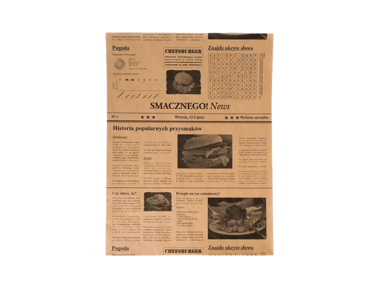 Hojas de papel "periódico" recubiertas con film de PE 30×40 cm 35g 1