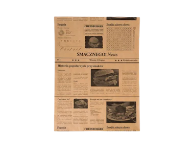 Hojas de papel "periódico" recubiertas con film de PE 30×40 cm 35g