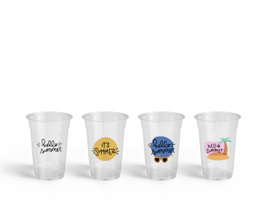 Bedruckter Smoothiebecher aus Kunststoff