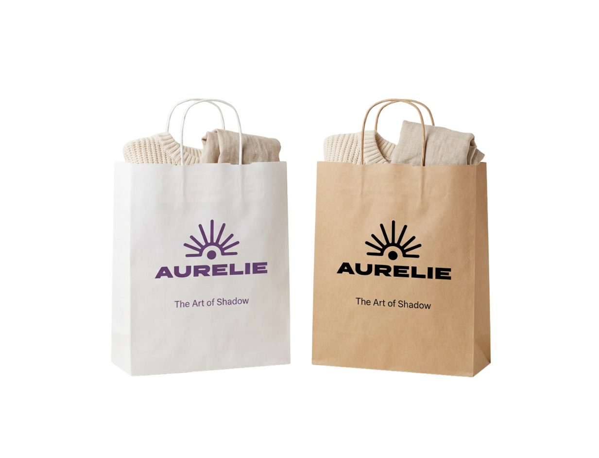 Sac en papier personnalisable avec poignée pour l’habillement 1