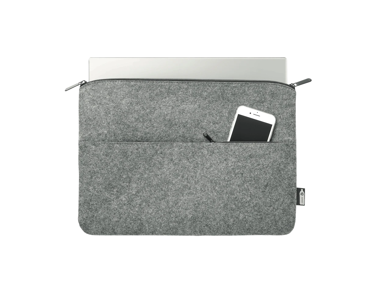 Bedrukte vilten 14" laptop tas met rits 3